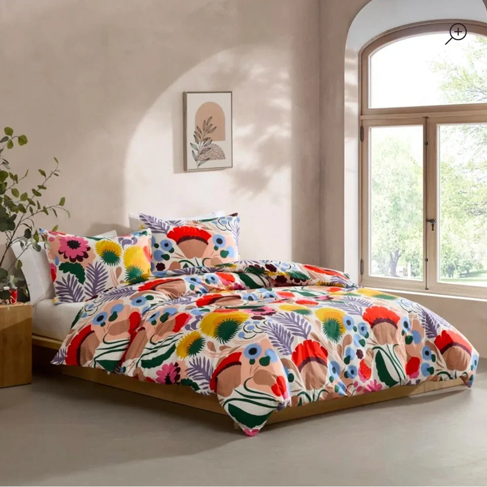 NEW Marimekko Ojakellukka KING Duvet w/2 shams.Reversible RARE NO OFFERS - Picture 8 of 12